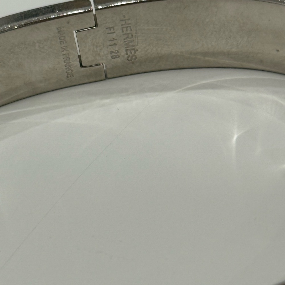 Authentic HERMES jet bracelet white with silver - Picture 4 of 10